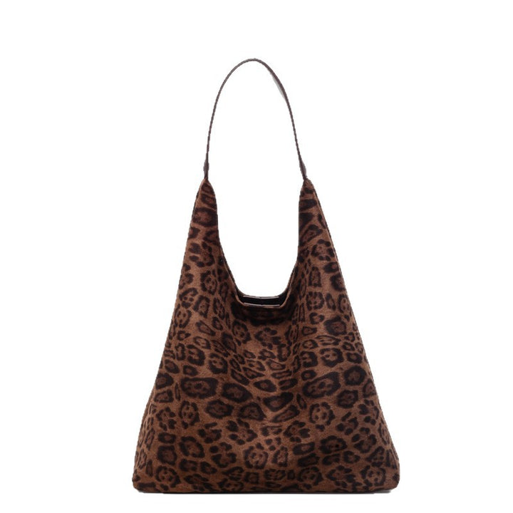 Wildleder Leopardprint Hobo Tasche Karnz