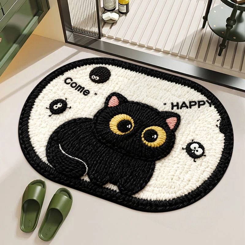 Verspielte katzenmotiv badematte