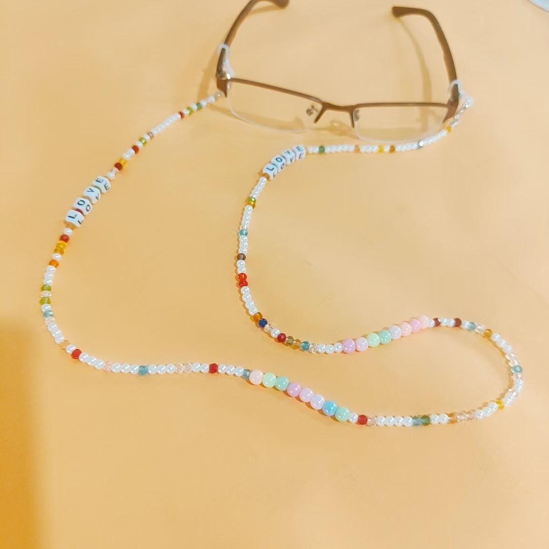 Brillenhalterkette mit Bunten Perlen Karnz