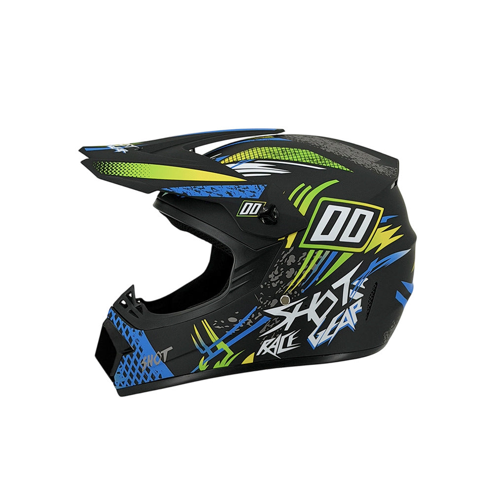 Vollgesicht-Motocross-Helm mit verlängertem Visier und verstärktem Kinnschutz Karnz