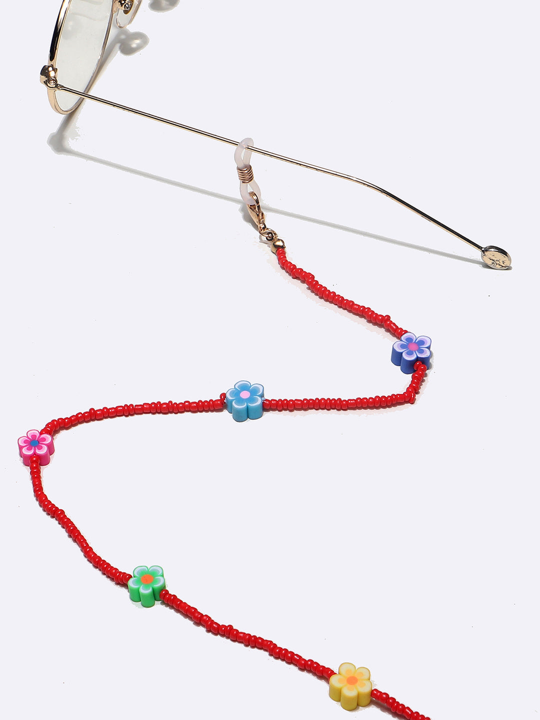 Bunte Blumige Perlen Brillen Kette Karnz