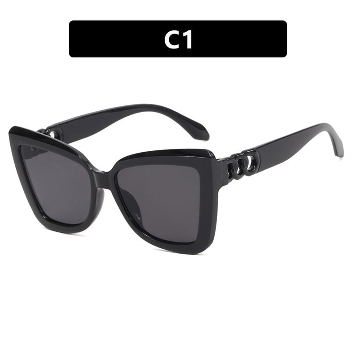 Damen trendige Katzenaugen-Sonnenbrille mit raffiniertem Muster Karnz