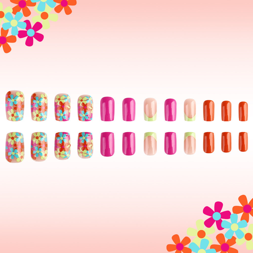 Spaß Floral Press-On Nagelkunst Karnz