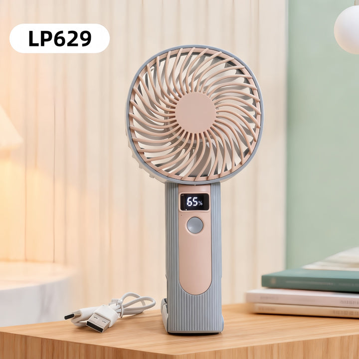 Damen Tragbarer Handventilator mit digitaler Geschwindigkeitsanzeige und USB-Ladefunktion Karnz
