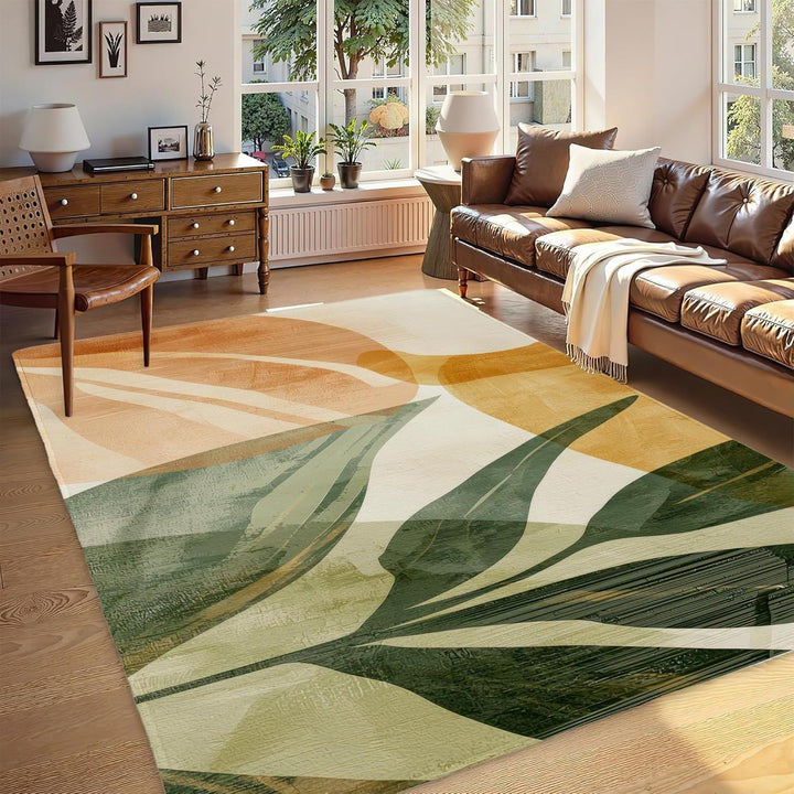 Abstract Leaf Print Teppich