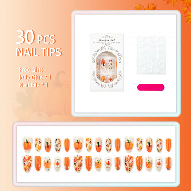 Herbst Themed Press-On Nagelkunst Set