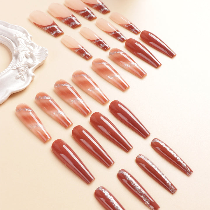 Premium Künstlerische Acryl Press-On Nagelset Karnz