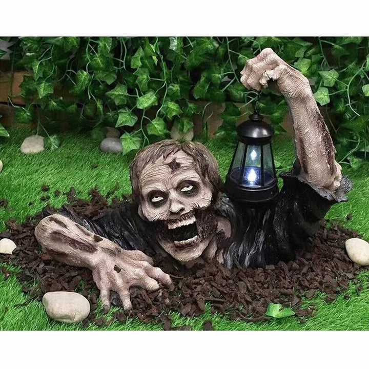 Realistische kriechende Zombie-Wanddekoration mit LED-Laterne und 3D-Relief
