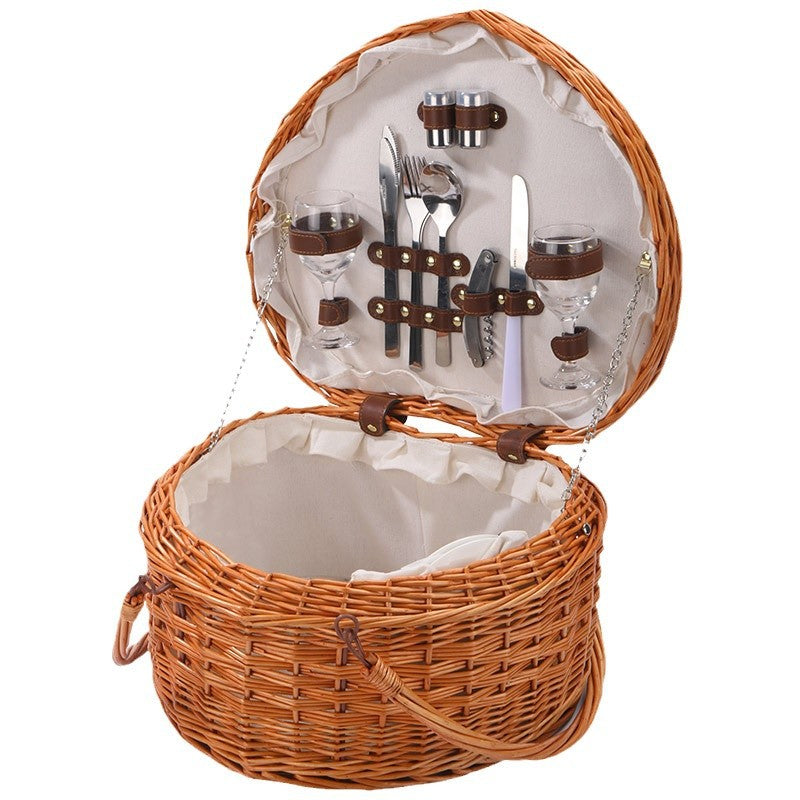 Damen Handgefertigter Korb mit praktischem Deckel Karnz