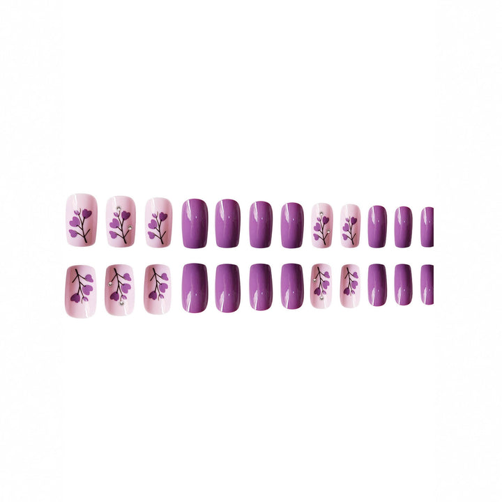 Floral Print Press-On Nagelkunst Karnz