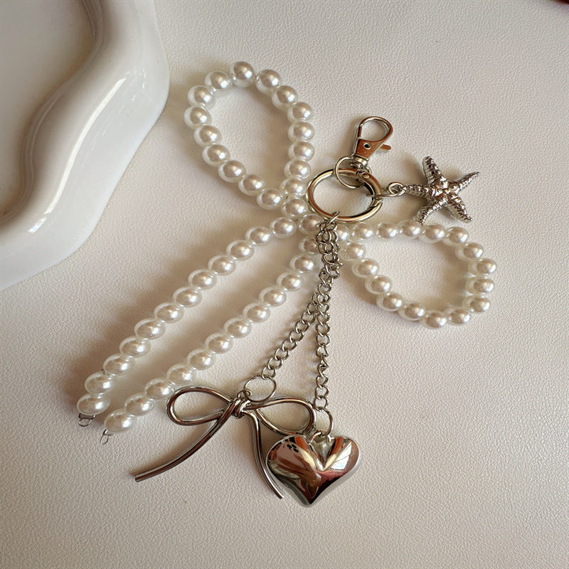 Elegante Perlen Charm Schlüsselanhänger Karnz