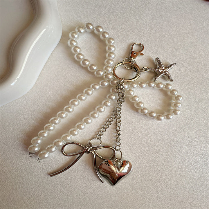 Elegante Perlen Charm Schlüsselanhänger Karnz