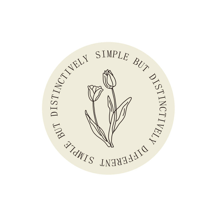 Runder dekorativer Vinyl-Aufkleber mit minimalistischer Tulpen-Illustration