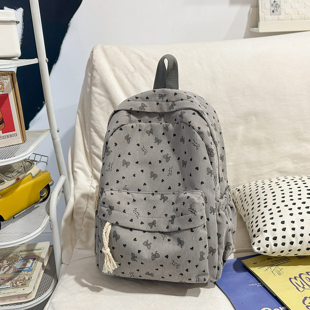 Texturierter Cordura-Rucksack mit Herzmuster