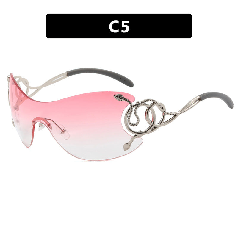 Damen futuristische Sonnenbrille mit verspieltem Design Karnz
