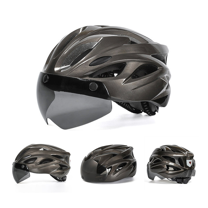 Aerodynamischer Fahrradhelm mit integriertem Visier Karnz