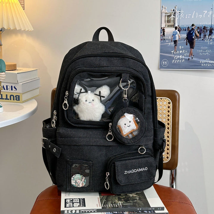 Stylischer multifunktionaler transparenter Rucksack