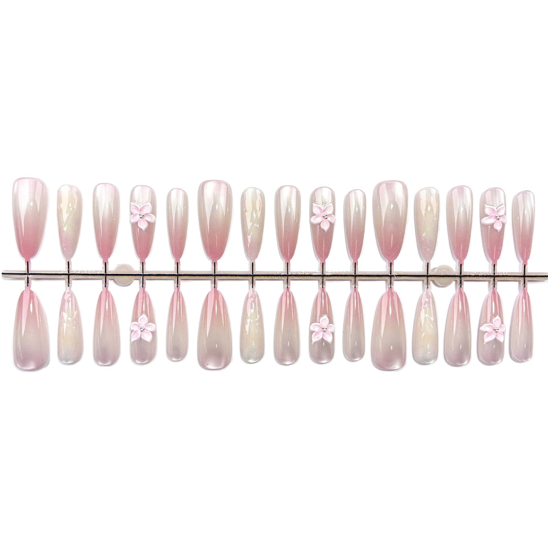 Elegantes Ombre Floral Press-On Nagelset