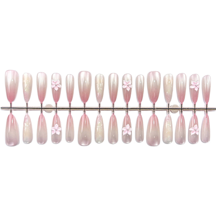 Elegantes Ombre Floral Press-On Nagelset
