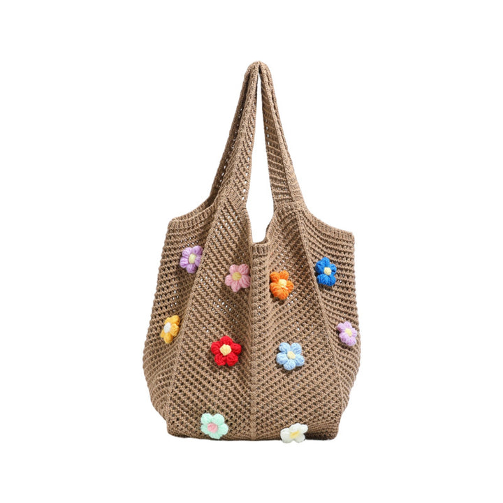 Blumenmuster Häkel-Tote Bag Karnz