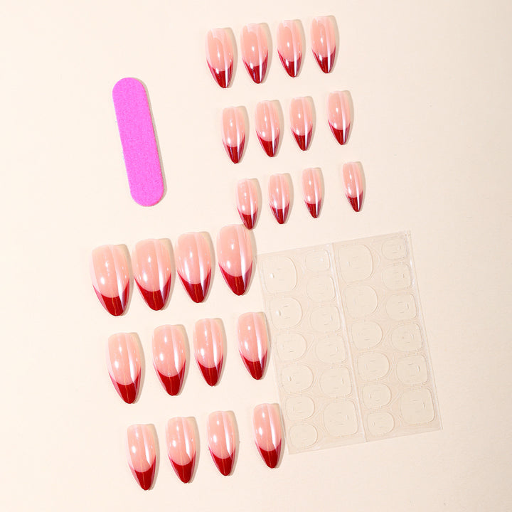 Premium French Tip Press-On Nail Set Karnz