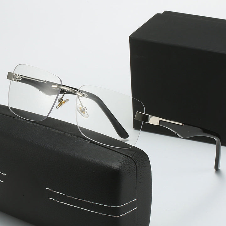 Damen modische Halbrahmenbrille mit elegantem Metall- und Kunststoffmix Karnz