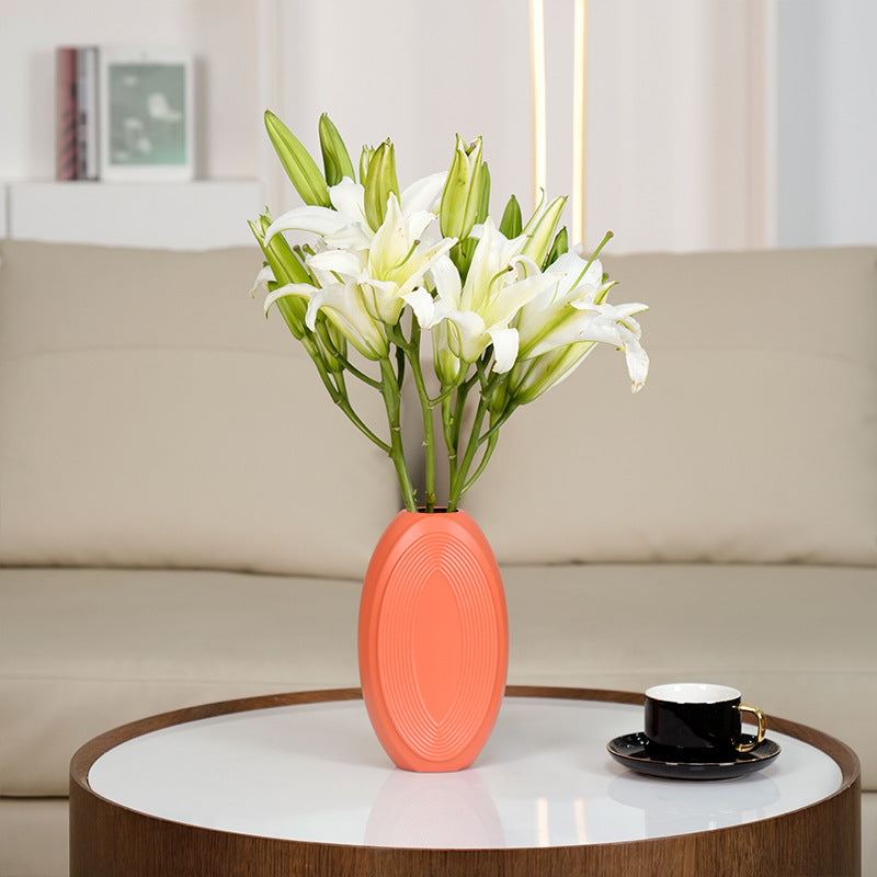 Texturierte ovale dekorative Vase Karnz