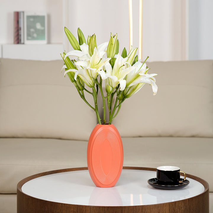 Texturierte ovale dekorative Vase Karnz