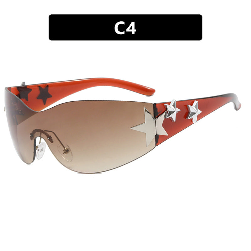 Damen trendige Sonnenbrille mit einzigartigem Sternen-Design Karnz