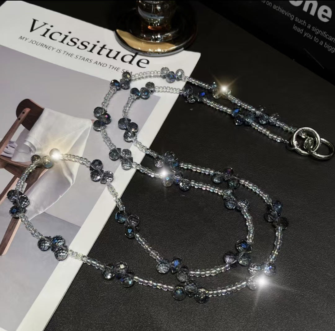 Elegante Kristallperlen Brillen Kette Karnz