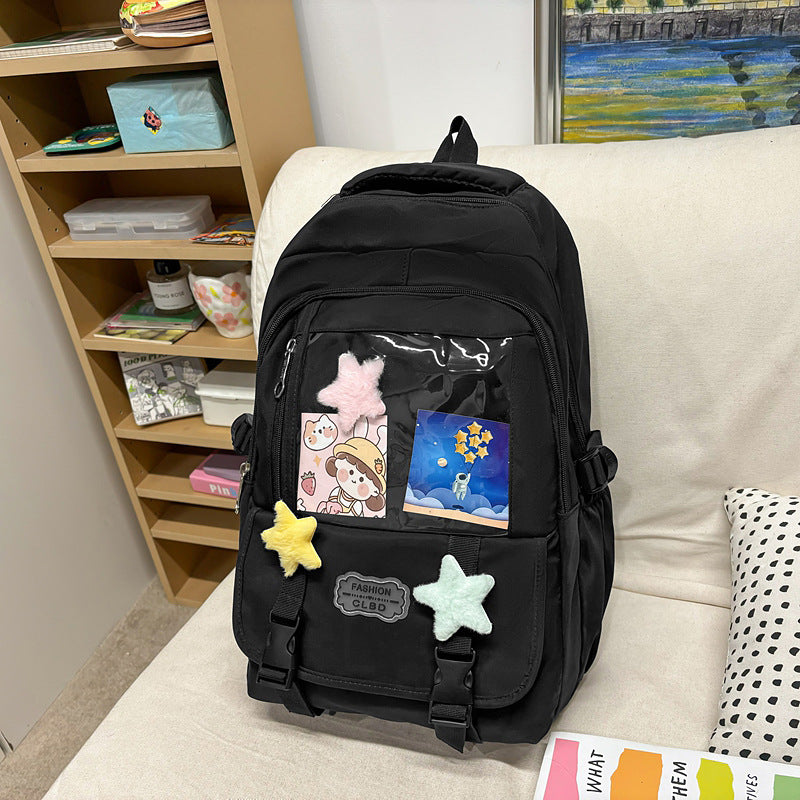 Trendiger transparenter Rucksack mit Fronttasche