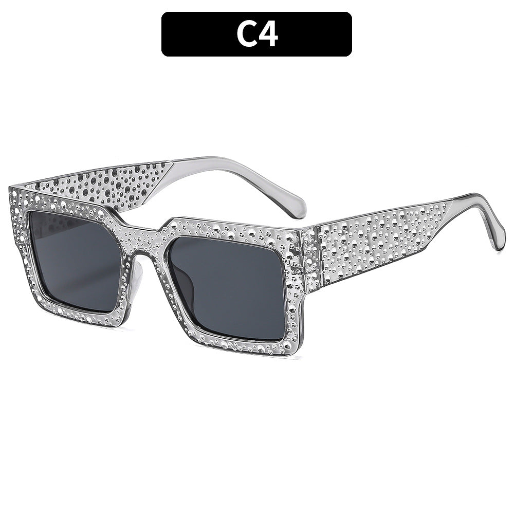 Rhinestone-beschichtete Schild-Sonnenbrille