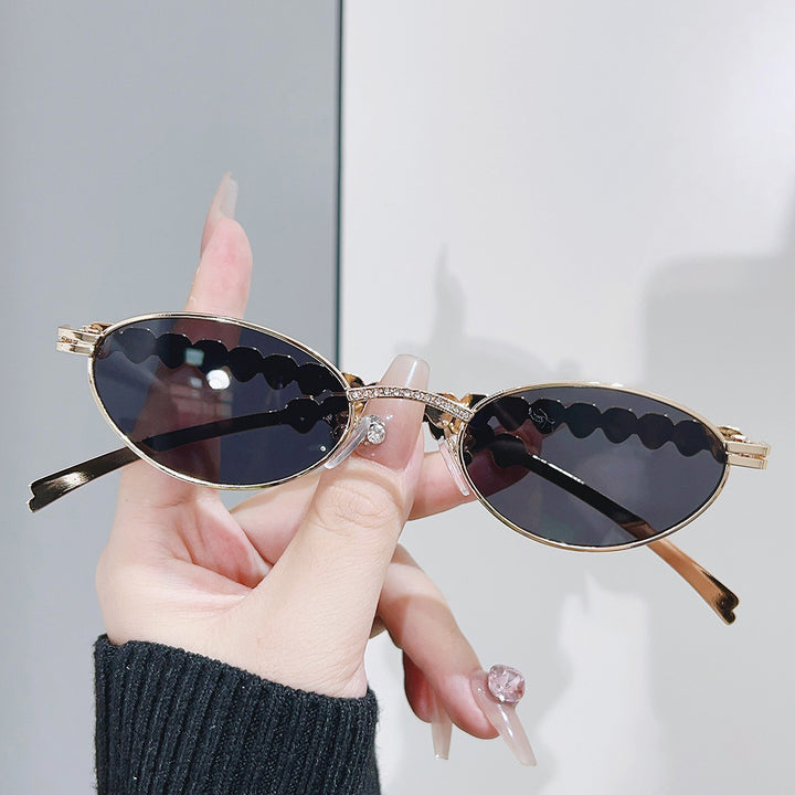 Statement Cat-Eye Optische Brille mit Kristallakzenten Karnz