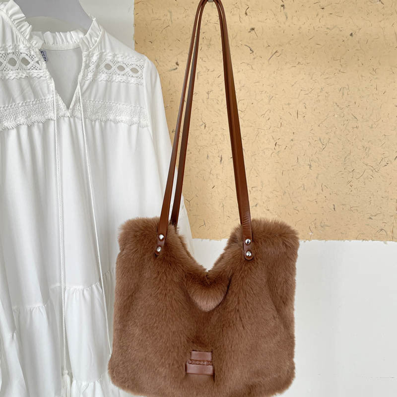 Plüsch Kunstfell Schultertasche