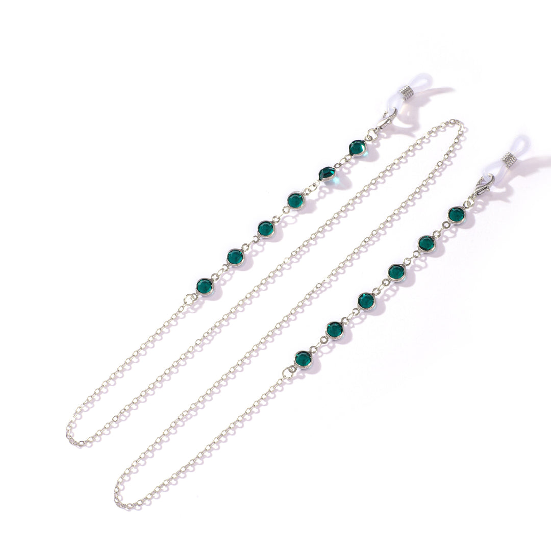Stylischer Kristallketten-Brillenhalter Karnz
