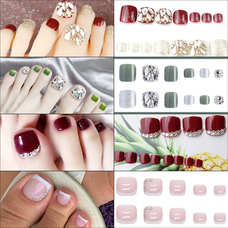 Premium Dekorativer Press-On Nagelset Karnz