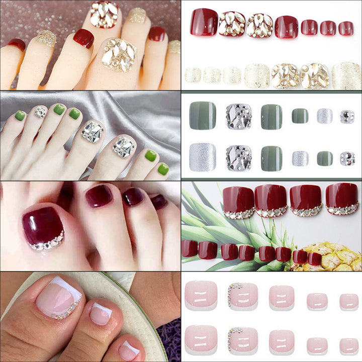 Premium Dekorativer Press-On Nagelset Karnz