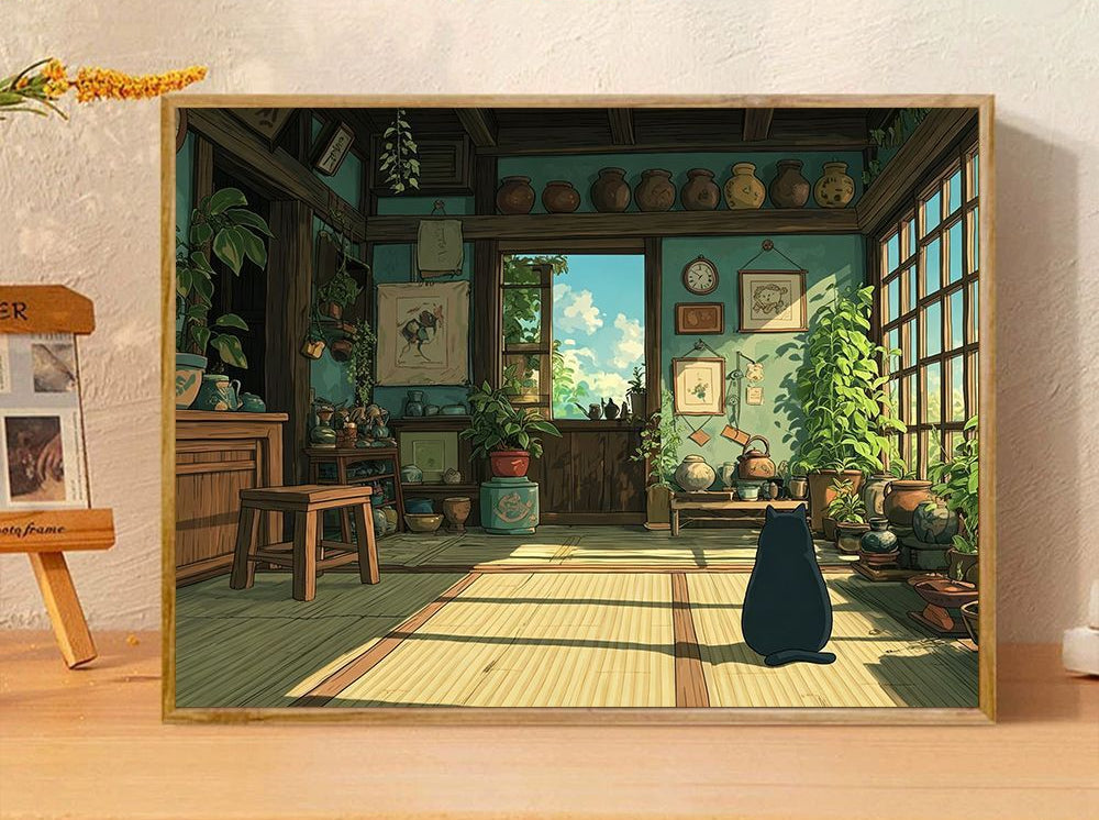 Verspielte Fantasieillustration Leinwandkunst Karnz