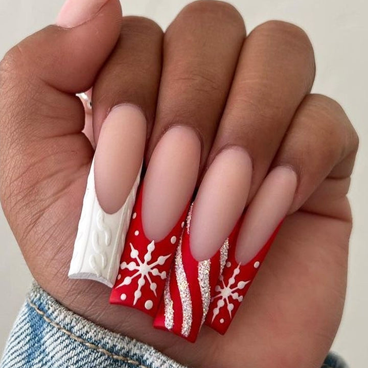 Festive Holiday Press-On Nagelkunst Set Karnz