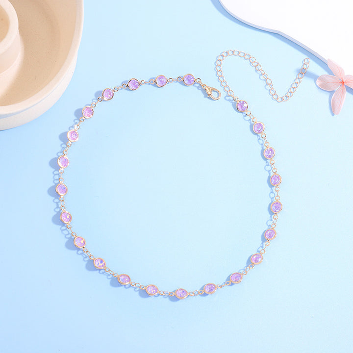 Funkelnde Kristall Choker Halskette Karnz