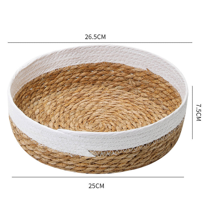 Unisex runder Aufbewahrungskorb mit eleganter Textileinfassung Karnz