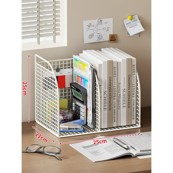 Langer Multi-Slot Desktop-Datei- und Ordner-Organizer mit Stift- und Zubehörhalter