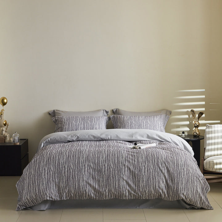 Ombre gestreiftes Baumwollsatin Bettbezug-Set
