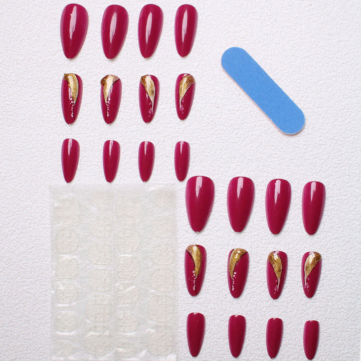 Elegante Stiletto Press-On Nagelkunst Karnz