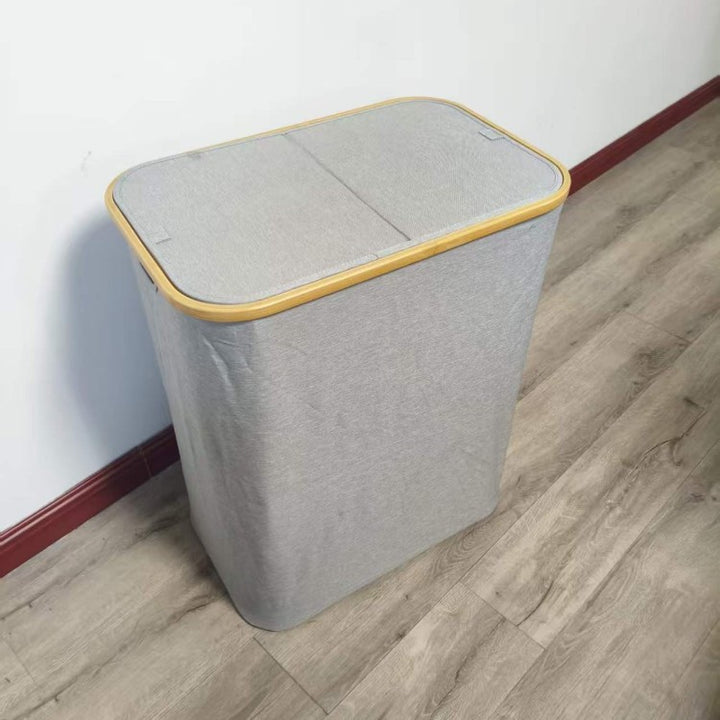 Wäschetrennsystem mit Bambusdeckel und Mehreren Fächern Karnz