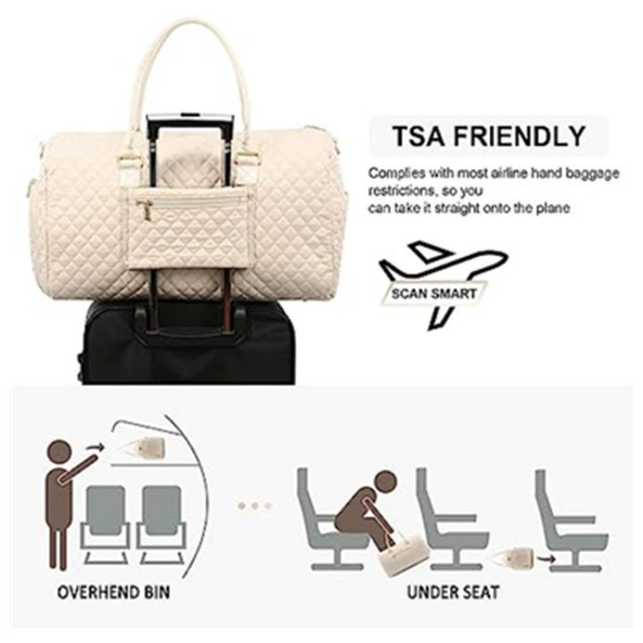 Quilted Weekender Duffle Bag Karnz