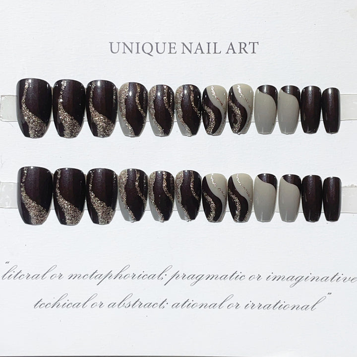 Funkelndes Gradient Press-On Nail Set