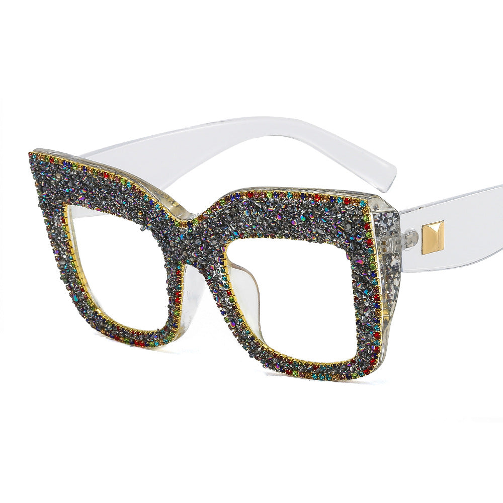 Damen auffällige Statement-Sonnenbrille mit glamourösem Rahmen Karnz