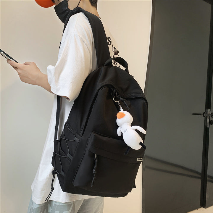 Vielseitiger lässiger Rucksack mit Plüsch Charm Karnz