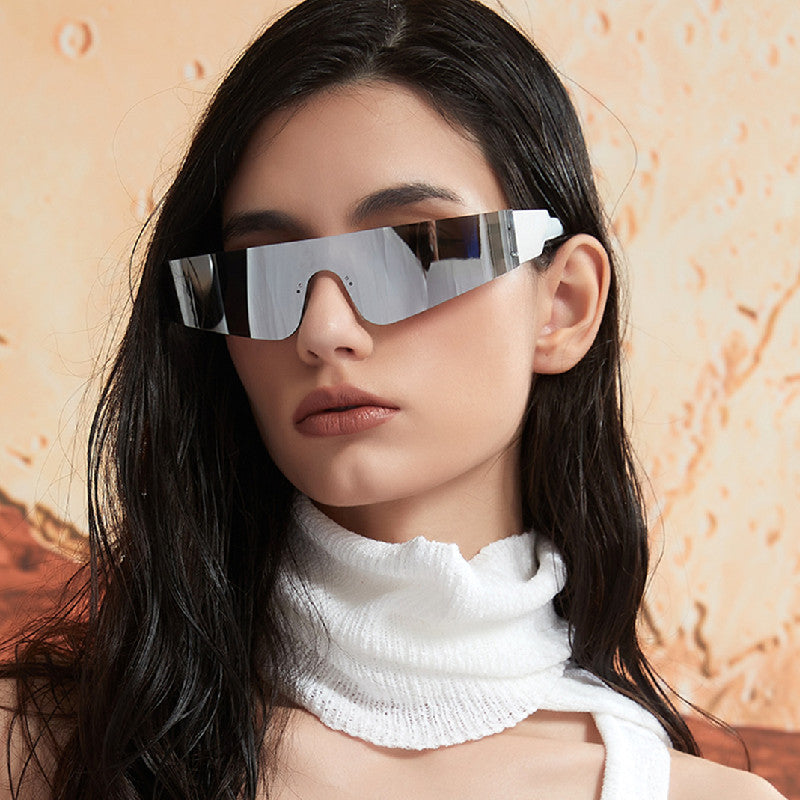 Damen futuristische Sport-Sonnenbrille mit optimalem UV-Schutz Karnz